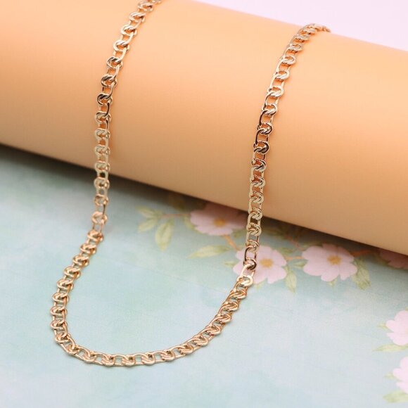 "Classic Link Rose Gold Chain Necklace Elegant Shine, XPNL0129 - Picture 5 of 12